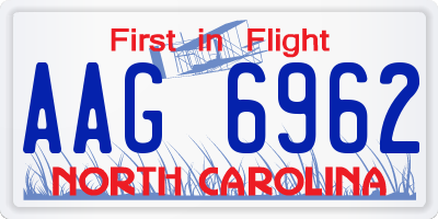 NC license plate AAG6962