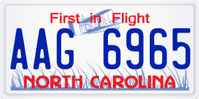 NC license plate AAG6965