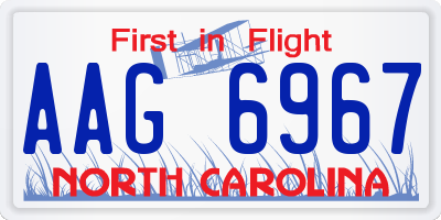 NC license plate AAG6967