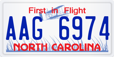 NC license plate AAG6974