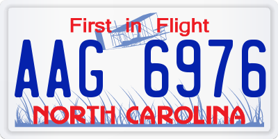 NC license plate AAG6976