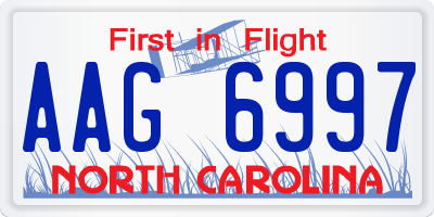 NC license plate AAG6997