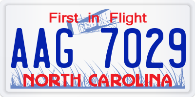 NC license plate AAG7029