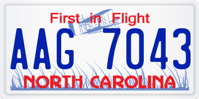 NC license plate AAG7043