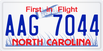 NC license plate AAG7044