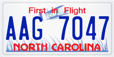 NC license plate AAG7047