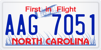 NC license plate AAG7051