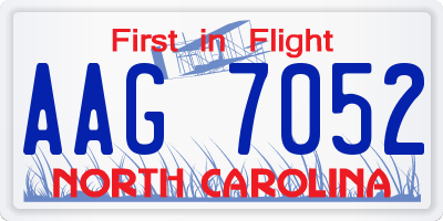 NC license plate AAG7052