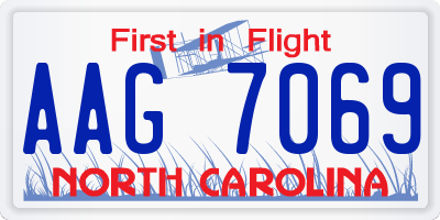 NC license plate AAG7069