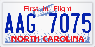 NC license plate AAG7075