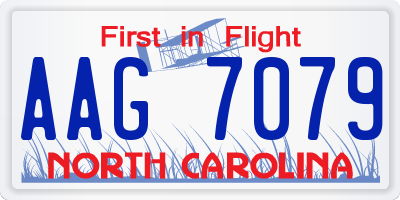 NC license plate AAG7079