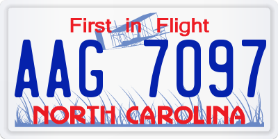NC license plate AAG7097