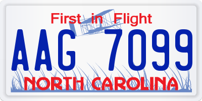 NC license plate AAG7099