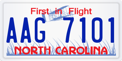 NC license plate AAG7101