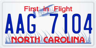 NC license plate AAG7104