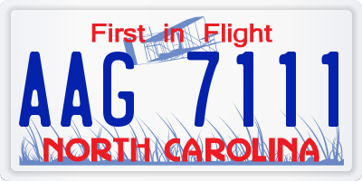 NC license plate AAG7111