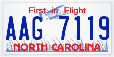 NC license plate AAG7119