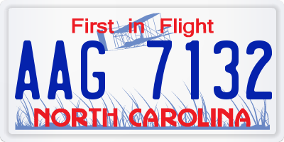 NC license plate AAG7132