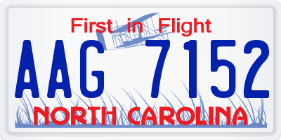 NC license plate AAG7152