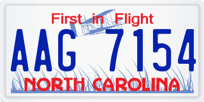 NC license plate AAG7154
