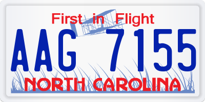 NC license plate AAG7155