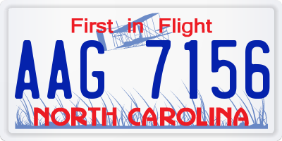 NC license plate AAG7156