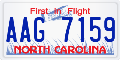 NC license plate AAG7159