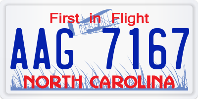 NC license plate AAG7167