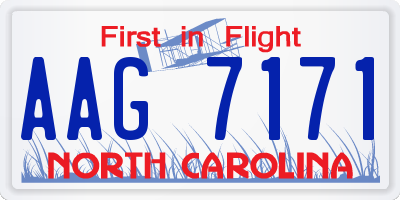 NC license plate AAG7171