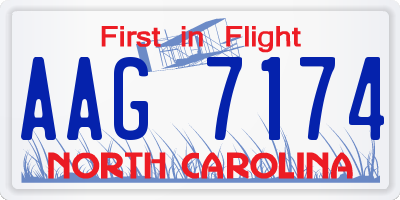 NC license plate AAG7174