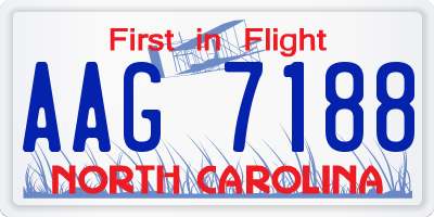 NC license plate AAG7188