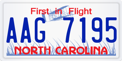 NC license plate AAG7195