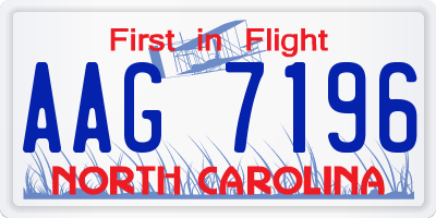 NC license plate AAG7196