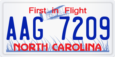 NC license plate AAG7209