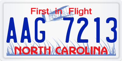 NC license plate AAG7213