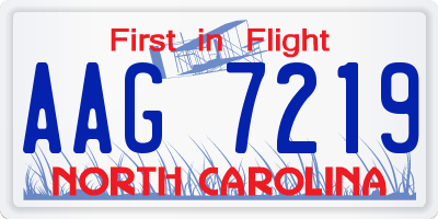 NC license plate AAG7219
