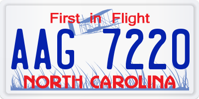 NC license plate AAG7220
