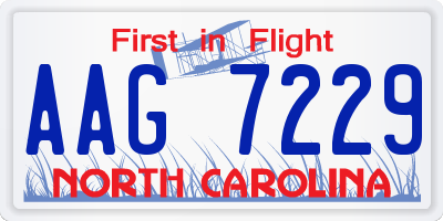 NC license plate AAG7229