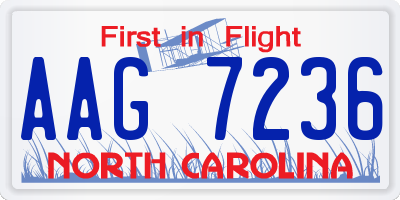 NC license plate AAG7236