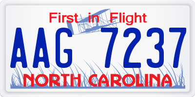 NC license plate AAG7237
