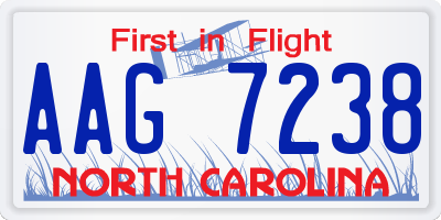 NC license plate AAG7238