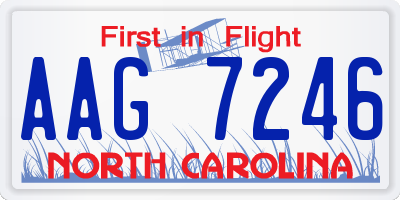 NC license plate AAG7246