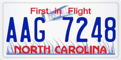 NC license plate AAG7248