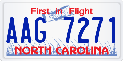 NC license plate AAG7271