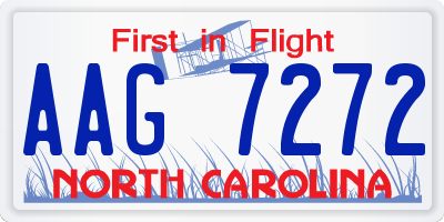 NC license plate AAG7272