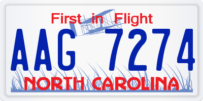 NC license plate AAG7274