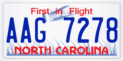 NC license plate AAG7278
