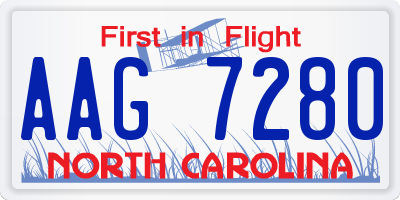 NC license plate AAG7280