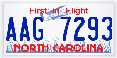 NC license plate AAG7293