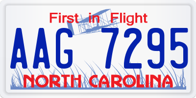 NC license plate AAG7295